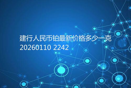建行人民币铂最新价格多少一克20260110 2242