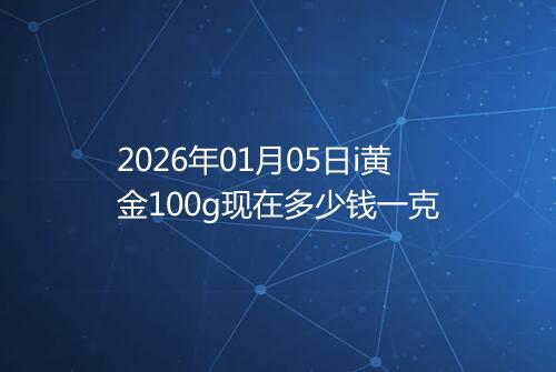 2026年01月05日i黄金100g现在多少钱一克