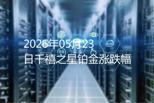 2026年05月23日千禧之星铂金涨跌幅