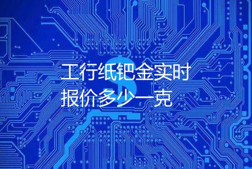 工行纸钯金实时报价多少一克