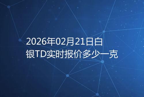2026年02月21日白银TD实时报价多少一克