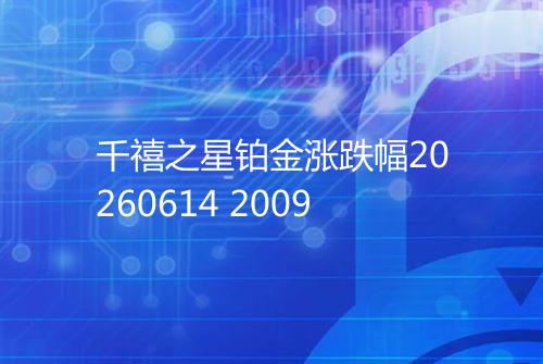 千禧之星铂金涨跌幅20260614 2009