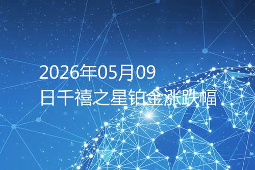 2026年05月09日千禧之星铂金涨跌幅