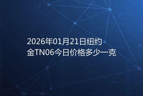 2026年01月21日纽约金TN06今日价格多少一克