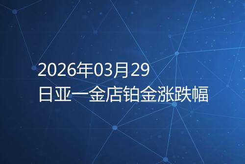 2026年03月29日亚一金店铂金涨跌幅
