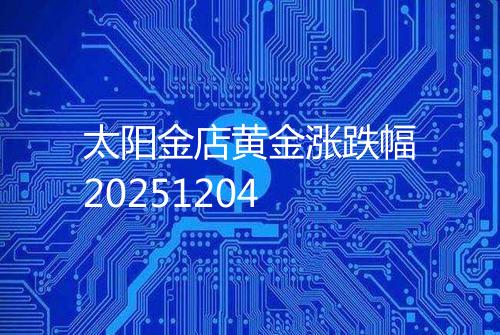 太阳金店黄金涨跌幅20251204