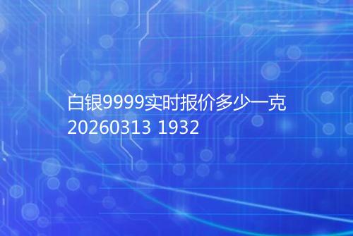 白银9999实时报价多少一克20260313 1932