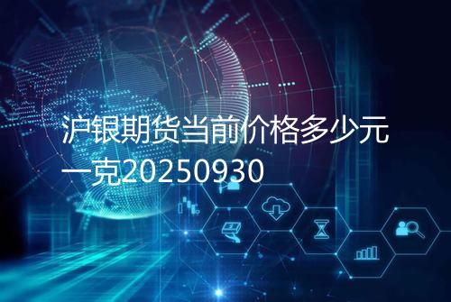 沪银期货当前价格多少元一克20250930