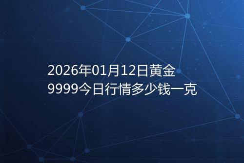 2026年01月12日黄金9999今日行情多少钱一克