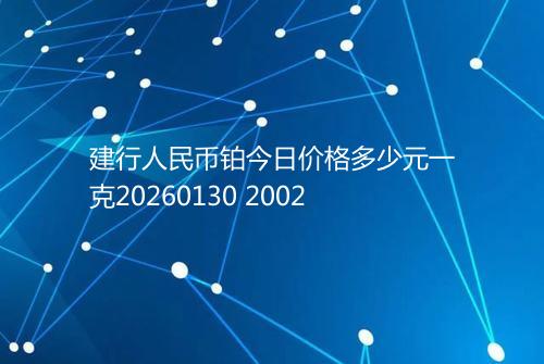 建行人民币铂今日价格多少元一克20260130 2002
