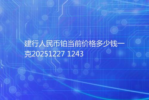 建行人民币铂当前价格多少钱一克20251227 1243