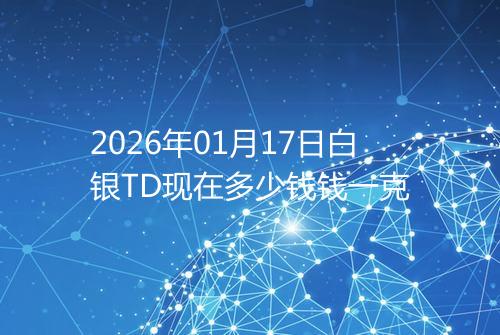 2026年01月17日白银TD现在多少钱钱一克