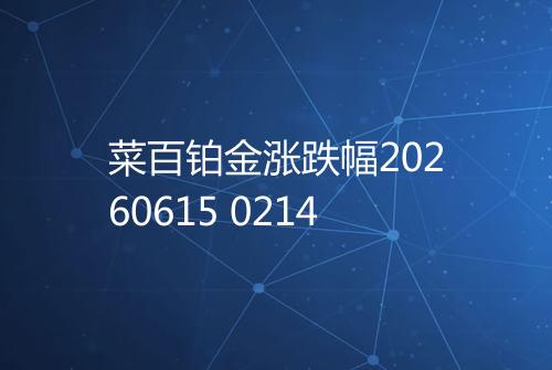菜百铂金涨跌幅20260615 0214