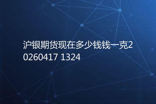 沪银期货现在多少钱钱一克20260417 1324
