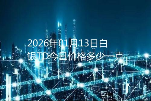 2026年01月13日白银TD今日价格多少一克