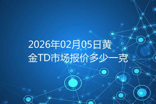 2026年02月05日黄金TD市场报价多少一克