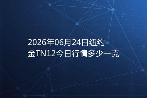 2026年06月24日纽约金TN12今日行情多少一克