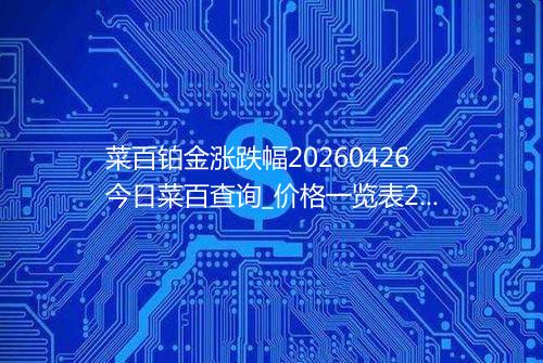 菜百铂金涨跌幅20260426今日菜百查询_价格一览表2026年04月26日 1706