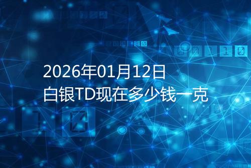 2026年01月12日白银TD现在多少钱一克
