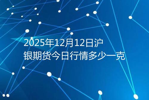 2025年12月12日沪银期货今日行情多少一克