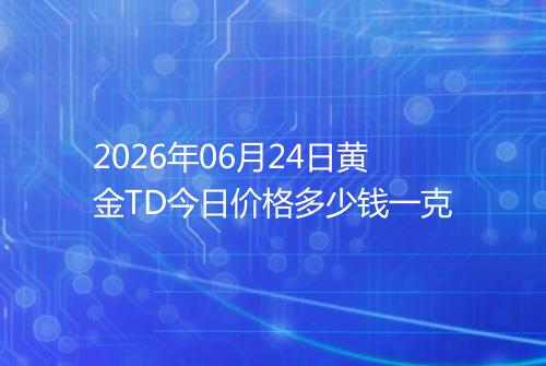 2026年06月24日黄金TD今日价格多少钱一克