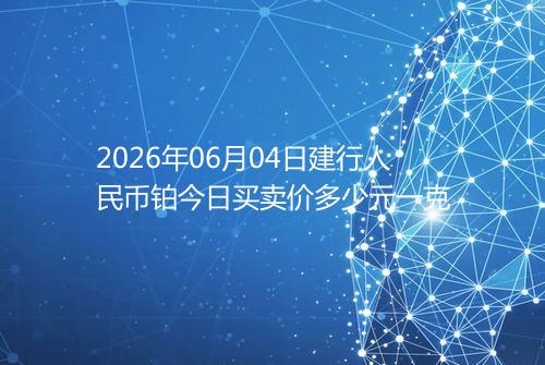 2026年06月04日建行人民币铂今日买卖价多少元一克