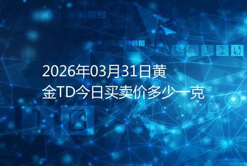 2026年03月31日黄金TD今日买卖价多少一克