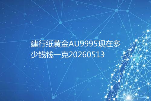 建行纸黄金AU9995现在多少钱钱一克20260513