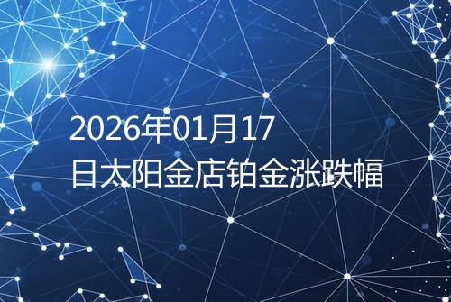 2026年01月17日太阳金店铂金涨跌幅