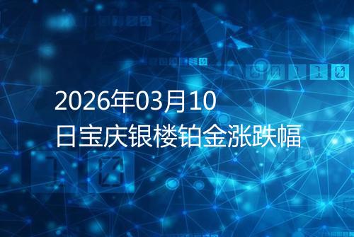 2026年03月10日宝庆银楼铂金涨跌幅