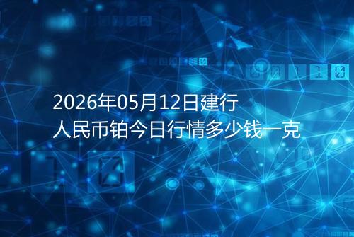 2026年05月12日建行人民币铂今日行情多少钱一克