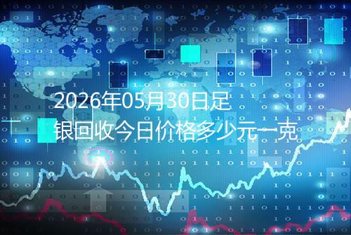 2026年05月30日足银回收今日价格多少元一克