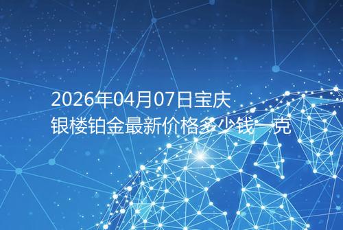 2026年04月07日宝庆银楼铂金最新价格多少钱一克