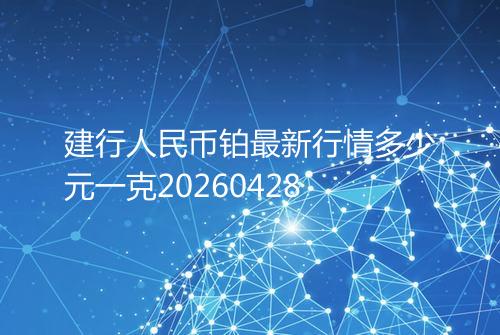 建行人民币铂最新行情多少元一克20260428