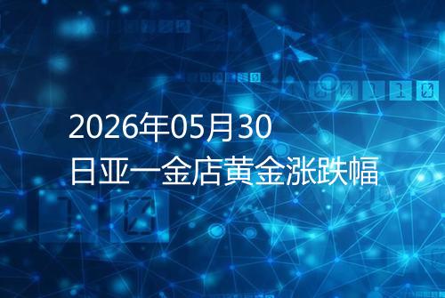 2026年05月30日亚一金店黄金涨跌幅