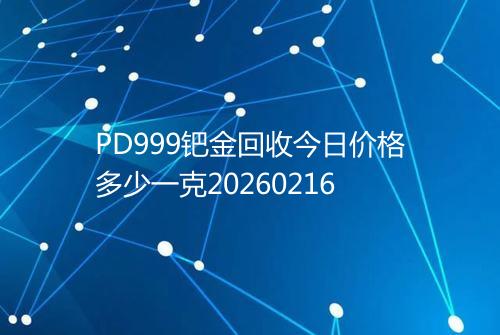 PD999钯金回收今日价格多少一克20260216