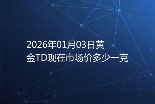 2026年01月03日黄金TD现在市场价多少一克