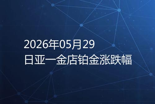 2026年05月29日亚一金店铂金涨跌幅