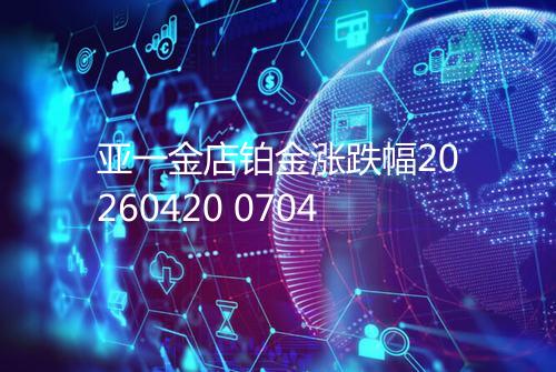 亚一金店铂金涨跌幅20260420 0704