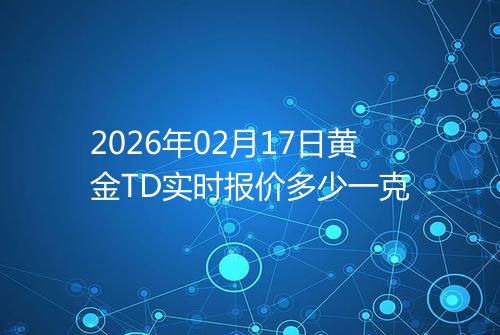 2026年02月17日黄金TD实时报价多少一克