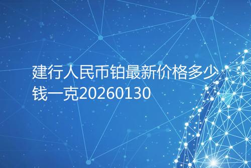 建行人民币铂最新价格多少钱一克20260130