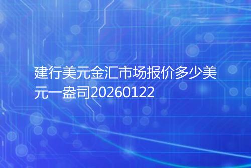 建行美元金汇市场报价多少美元一盎司20260122