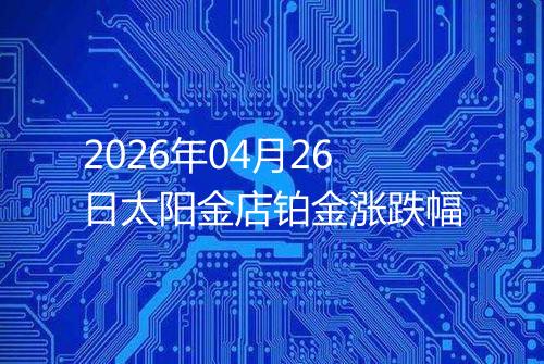 2026年04月26日太阳金店铂金涨跌幅