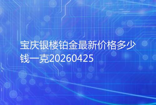 宝庆银楼铂金最新价格多少钱一克20260425