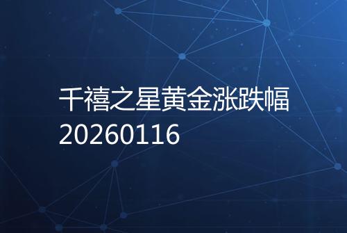 千禧之星黄金涨跌幅20260116