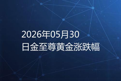 2026年05月30日金至尊黄金涨跌幅