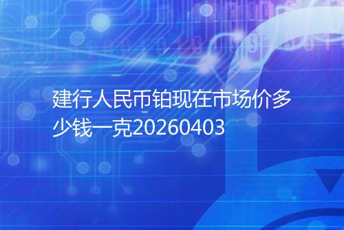 建行人民币铂现在市场价多少钱一克20260403