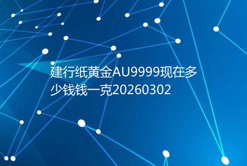 建行纸黄金AU9999现在多少钱钱一克20260302