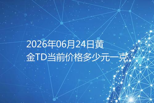 2026年06月24日黄金TD当前价格多少元一克