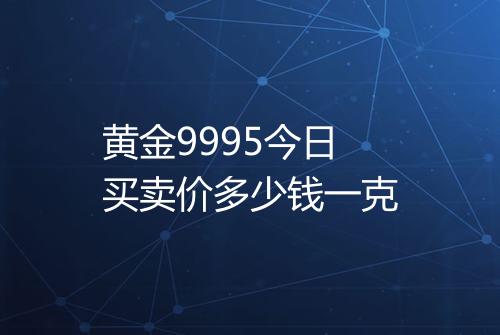 黄金9995今日买卖价多少钱一克